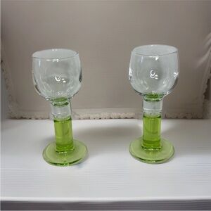 Stylish Green Stemmed Shot Glasses